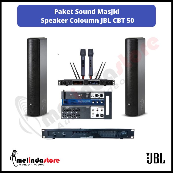 Paket Sound System Indoor Masjid JBL CBT50 LA | 2 Speaker